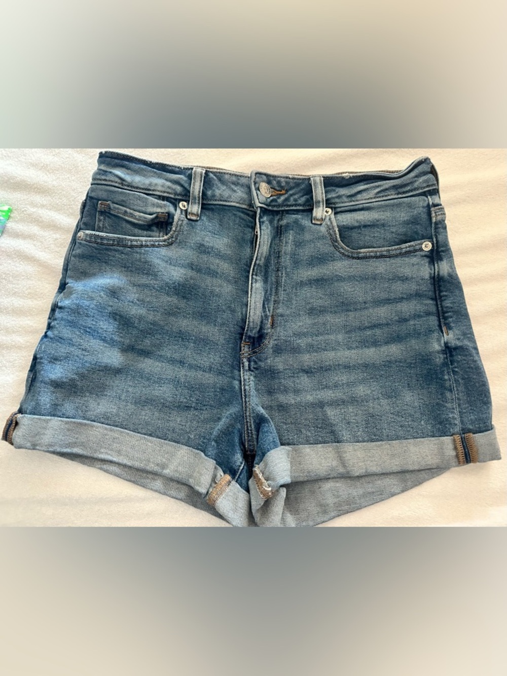 American Eagle Outfitters Medium Blue Rolled Cuff Denim Shorts